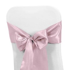 PCS Satin Chair Sashes Bows for Wedding Reception- Universal 50 Baby Pink