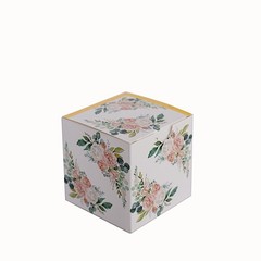 25 GOLD Square 3″ x 3″ Favor BOXES Floral Printed Candy Holders Events Supplies