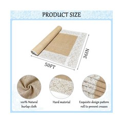 3ft x 50 ft Natural Burlap Wedding Aisle Runner,Outdoor for Wedding Ceremony …