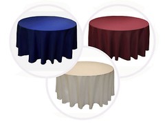 1 PACK 120″ inch ROUND Tablecloth 100% Polyester Overlay 8 COLORS *SALE* USA