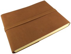 Large Rustic Genuine Leather Photo Album with Gift Box – Scrapbook Style Page…
