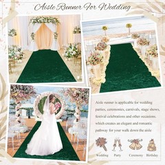 Aisle Runner Wedding Decoration Dark Green Velvet Aisle Runners Carpet Runner…