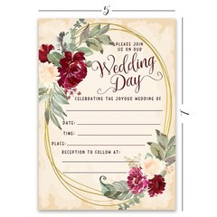 Lone Star Art Winter, Spring, Summer Wedding with 25 5×7, Burgundy Roses