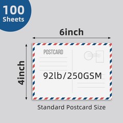 100 Pack 4×6 White Cardstock Paper, 92lb/250GSM Heavyweight inches,