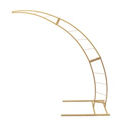 6.5ft Gold Metal Crescent Moon Wedding Arch Stand, Curved Flower Balloon Frame