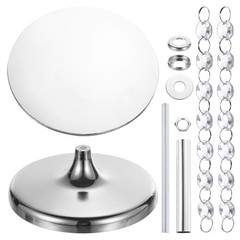 Metal Cake Stand with Crystal Pendants for Wedding Birthday Silver 10 x 6Inch