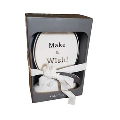 Brand New Cake Topper «Make A Wish» Ceramic Oval Wedding Topper 6.5×4.5″