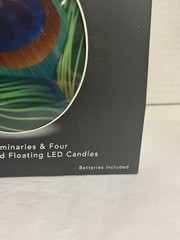NEW Modgy Luminary Lanterns 4 Peacock Feather Not Opened Pool & Wedding Events