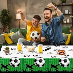 Kochorie 2 Pieces Soccer Party Tablecloth Plastic Soccer Themed Tablecover Di…