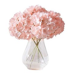 10Pcs Artificial Hydrangea Flowers Blush Heads Fake Hydrangea Large 10pcs Blush