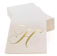 H Monogram Guest Napkins 100 Pack Initial Letter Personalized Napkins Paper D…