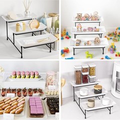 3 Tier Serving Tray for Party, 12» BPA Free Food 12″ x 11.6″ x 8.7″ Black