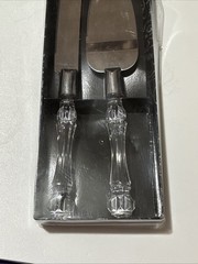 Wedding Cake Server And Knife Set With Clear Decorative Faux Crystal Handles