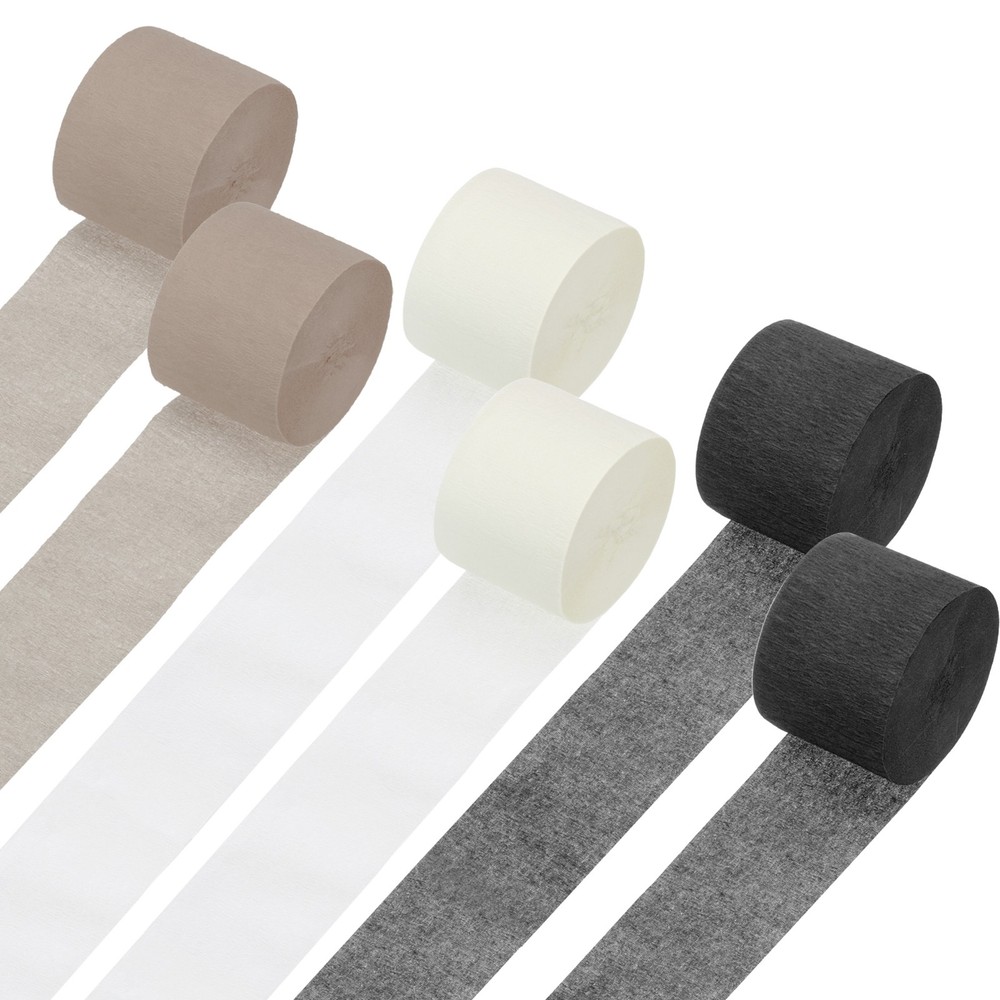 Crepe Paper Streamers 6 Rolls 492ft (Brown/Beige/Black)