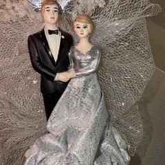 Vintage 25th Wedding Anniversary Cake Topper New Zealand 1980 Coast Novelty