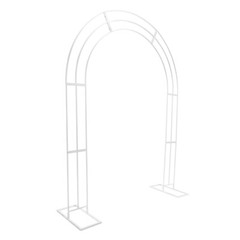 Elegant 8.5ft White Metal Wedding Arch Frame with Sturdy Base for Events