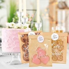 100 Love Is Sweet Treat Bags for Wedding Bridal Shower Engagement Party STICKERS