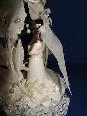 New Vintage Wilton MOONLIT SNOW Wedding Cake Top, Black Suit # 114-201