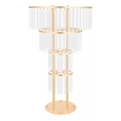 4-Tier 35.4 In. H Gold Iron Acrylic Decorative Stand Wedding Party Birthday Deco