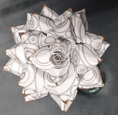 Handmade Paper Flower on stem (Gray Pattern No.4) for Wedding, St. Valentine’s