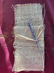Handmade Burlap Silverware Holders: 60 Sunflower, Thank You; Used At Wedding