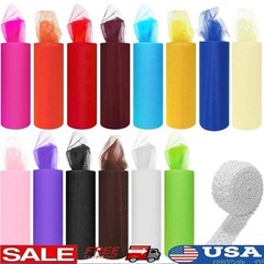 14 Color Tulle Rolls Craft Fabric 6inch 25Yard Elastic Bands DIY Tutu Skirts New