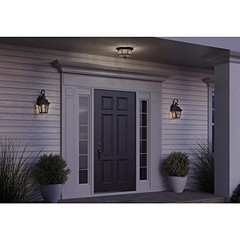 Three-Light Beveled Glass 9-3/4″ Close-to-Ceiling Bronze