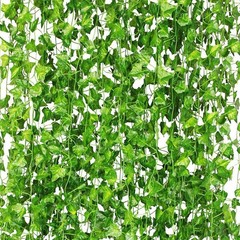 CQURE 24 Pack 168Ft Artificial Ivy Fake Vines,Ivy Garland 84 feet, Green