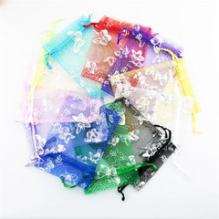 100Pcs Organza Wedding Party Gift Bags Butterfly Drawstring Pouches Jewelry Gift