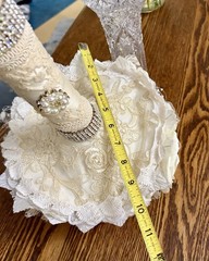 CLASSY Wedding Bouquet with Additional “Tossing”Bouquet~Pearls,Rhinestones,Lace
