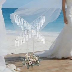 X-shaped Crystal Wedding Flower Stand With Hanging Pendants, Party Decoration