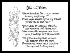 LIKE A MOM Matted Calligraphy Who is like a MOM to you?
