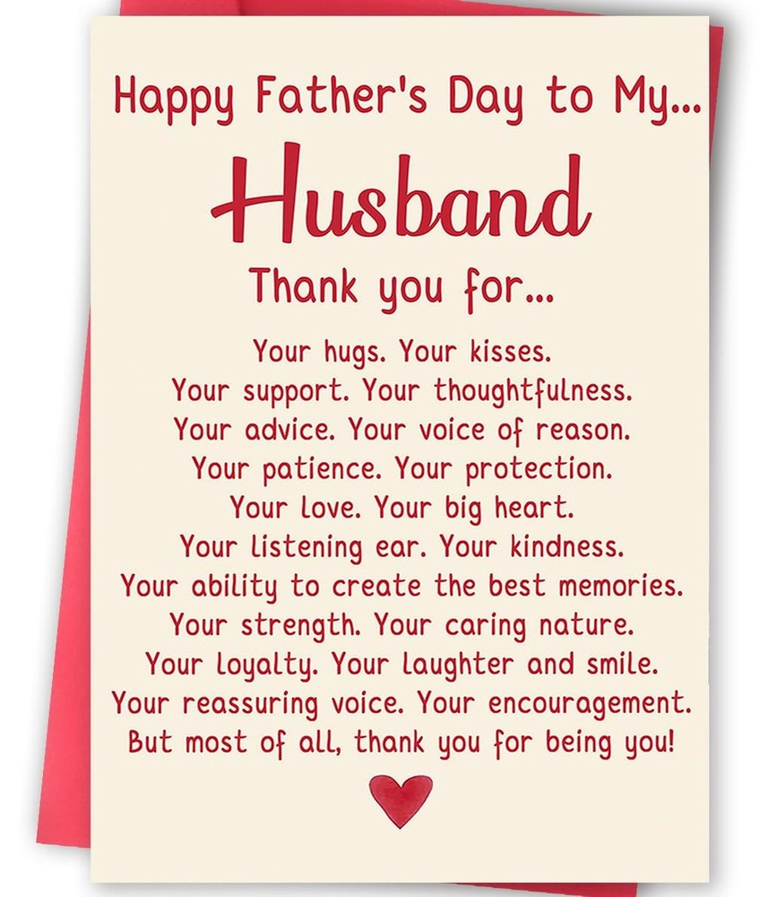 Funny Fathers Day Card Gift from Wife, Sweet Fathers Day Cards for Husband, T…