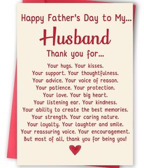 Funny Fathers Day Card Gift from Wife, Sweet Fathers Day Cards for Husband, T…