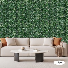 12Pcs Artificial Plant Hedge Grass Mat Greenery Wall Fence Panel Background