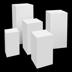 5 Pack Modern Square Cake Pedestal Stands Iron White For Cake Shops Weddings