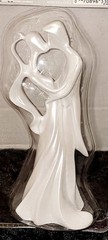 WILTON Cake Toppers, Bride And Groom White Abstract Modern NEW