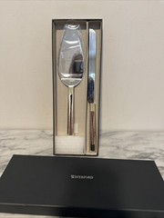 Waterford Lismore Diamond Silver Cake Knife and Server Set READ