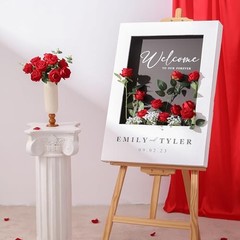 12PCS Artificial Flowers Fake Roses, Realistic Velvet Long Stem Roses Red