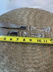 Vintage Wedding 2 Pc Hostess Set – Stainless Steel, Diamond Cut Acrylic Handles