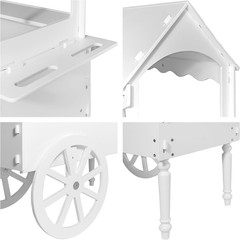 Candy Cart for Party – Cake Stand – Dessert Cart – Decorated with Wheels for Bir