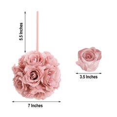 2 MAUVE 7″ Silk Roses Flowers Kissing Balls Wedding Events Centerpieces