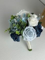 Ling’s Moment 7″ Navy Blue Bridesmaid Bouquet Artificial Wedding Flowers New