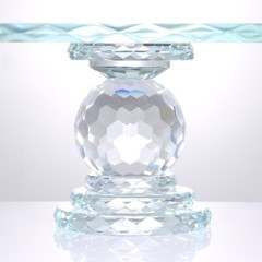 Crystal Glass Cake Stand Fruit Plate Clear Display Desserts Holder Wedding Party