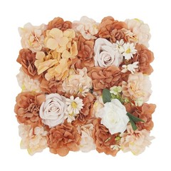 12 Pack Flower Wall Panels Caramel Champagne Silk Plastic Wedding Party Backdrop