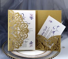 100pcs Wedding Invitation Card Personalized Laser Cut Romantic Party Floral Lace