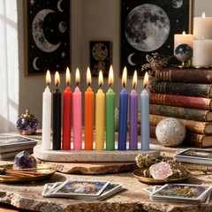 Viyffo 40 Pack Taper Chime Candles, 4 Inch Mini 4″40pcs-Assorted Color