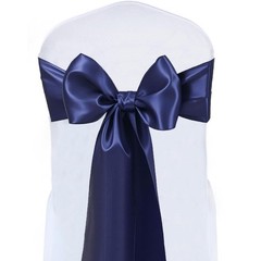 50 Pack Satin Chair Sashes Bows – Universal Polyester Ribbons for Weddings, Part