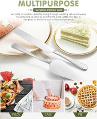 Premium Silver Cake & Pie Server Set | Serrated Knife & Spatula for Desserts