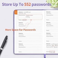 Password Book with Alphabetical Tabs, Password Medium(5.3″ x 7.7″) Purple